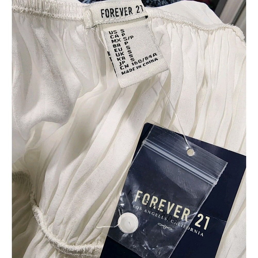 Forever 21 Women's White Solid Woven Maxi Beach Dress Sizes Small - Picture 5 of 6